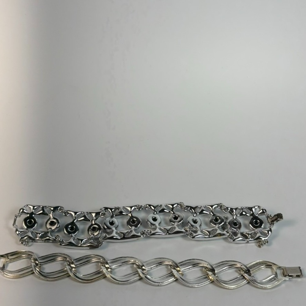 Vintage Bracelet Bundle Silver Tone Black Napier Sarah Coventry Signed - Picture 6 of 14